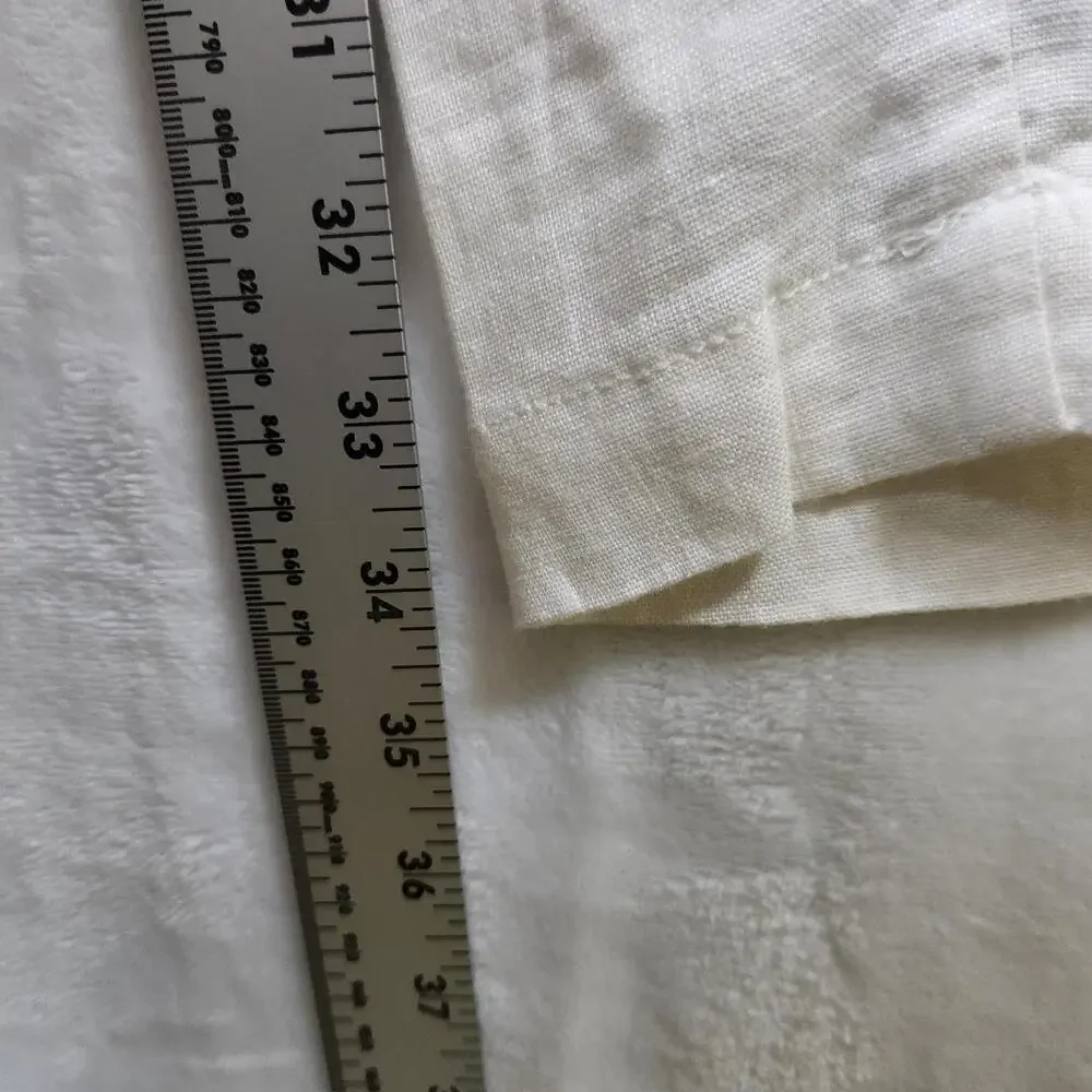 28‎ Palms 100% Linen Pants Drawstring Waist Casual Summer Beach White XXL 34